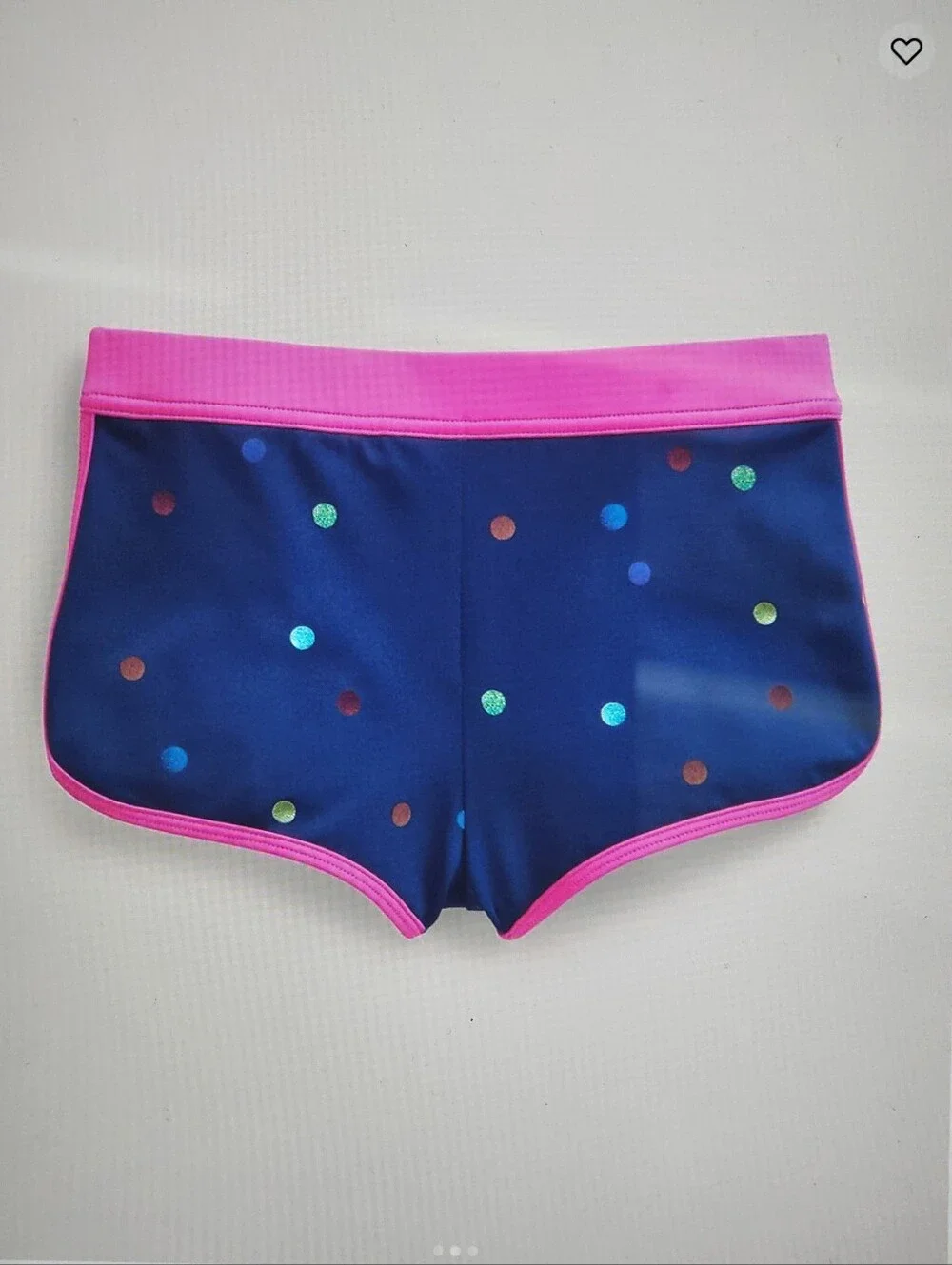 ♥️NWT♥️ Boden Girls' Navy Polka Dot Two Piece Bathing Suit with Pink Straps